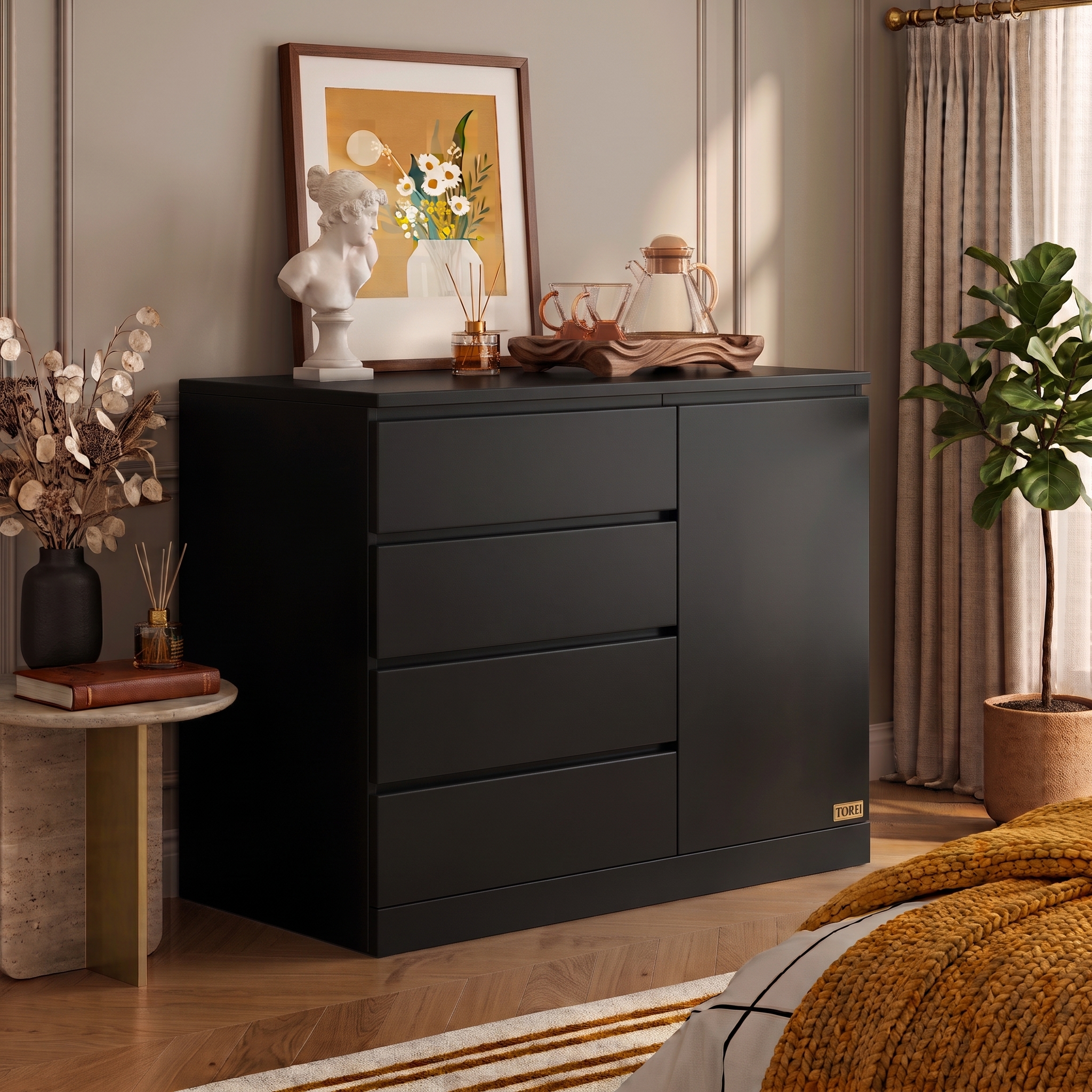 Chest of Drawers with Storage Cabinet view 2